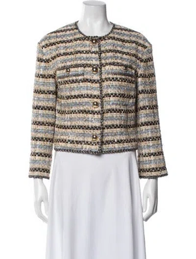 Pre-owned Veronica Beard Tweed Tweed Pattern Jacket In Neutral