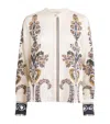 Veronica Beard Hoku Floral-print Satin-twill Blouse In White