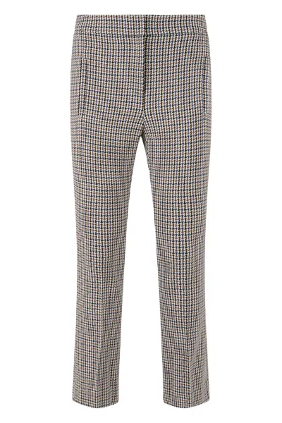 Veronica Beard Twill Pattern Slim Trousers In Multi