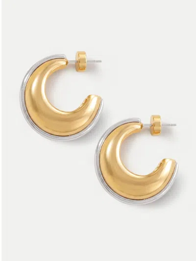 Veronica Beard Two-tone Hoop Earring Gold Silver In Gold/silver