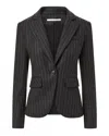 Veronica Beard Tyra Pinstriped Dickey Jacket In Charcoal Multi In Black