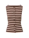 Veronica Beard Uma Stripe Rib-knit Vest In Multi