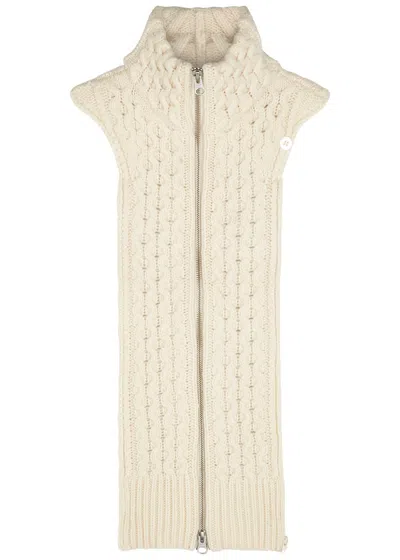 Veronica Beard Upstate Cream Cable-knit Wool Dickey In Neutral