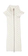Veronica Beard Cable-knit Zip-front Top In Ivory