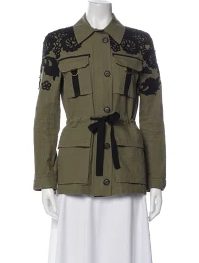Pre-owned Veronica Beard Utility Jacket In Green