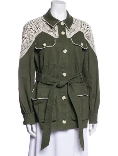 Pre-owned Veronica Beard Utility Jacket In Green