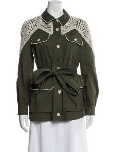 Pre-owned Veronica Beard Utility Jacket In Green