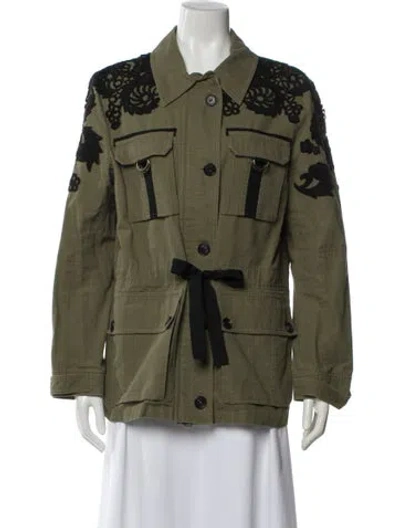 Pre-owned Veronica Beard Utility Jacket In Green