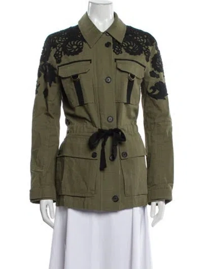 Pre-owned Veronica Beard Utility Jacket In Green