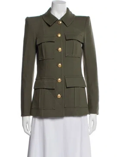 Pre-owned Veronica Beard Utility Jacket In Green