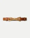 Veronica Beard V Leather Belt In Brown