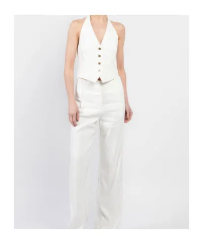 Veronica Beard V-neck Sleeveless Vest In White