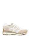 Veronica Beard Valentina Mesh Net Retro Sneakers In Tan