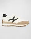 Veronica Beard Valentina Mixed Leather Retro Sneakers In White