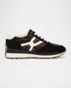 Veronica Beard Valentina Mixed Leather Retro Sneakers In Animal Print