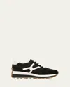 Veronica Beard Valentina Mixed Leather Retro Sneakers In Black