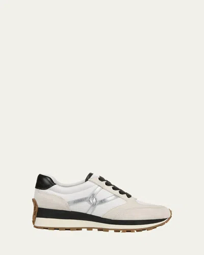 VERONICA BEARD VALENTINA MIXED LEATHER RETRO SNEAKERS