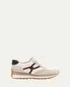 Veronica Beard Valentina Mixed Leather Retro Sneakers In Chiffon/ca