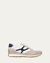 Veronica Beard Valentina Slip-on Sneaker In Ecru/indigo Blue Leather