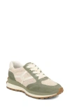 Veronica Beard Valentina Mesh Suede Retro Sneakers In Coconut/sage Green