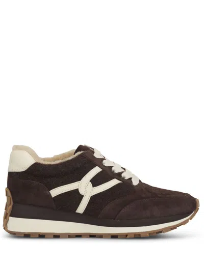 Veronica Beard Valentina Mixed Leather Retro Sneakers In Animal Print