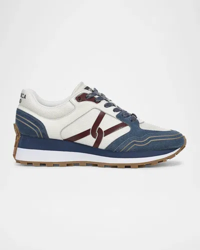 Veronica Beard Valentina Sport Mixed Leather Retro Sneakers In Multi