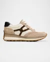 Veronica Beard Valentina Suede Shearling Retro Sneakers In Cobblestone
