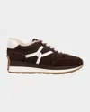 Veronica Beard Valentina Suede Shearling Retro Sneakers In Espresso