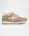 Veronica Beard Valentina Suede Shearling Retro Sneakers In Animal Print