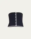 Veronica Beard Valley Knit Strapless Top In Navy In Navy