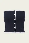 Veronica Beard Valley Button-front Tube Top