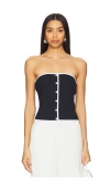 Veronica Beard Valley Knit Strapless Top In Navy In 藏青色