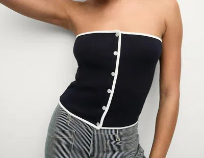 Veronica Beard Valley Top In Navy In Black
