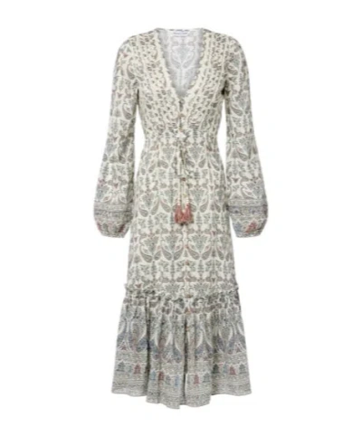 Veronica Beard Vani Paisley Ruffled Midi Dress In Multi