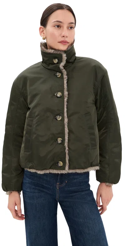 Veronica Beard Varell Reversible Jacket Loden In Animal Print