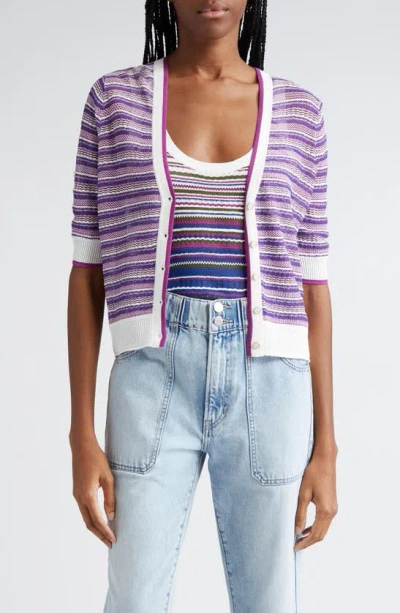 VERONICA BEARD VARIA MIXED STRIPE CARDIGAN