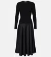 VERONICA BEARD VAUGHN SATIN-TRIMMED MIDI DRESS