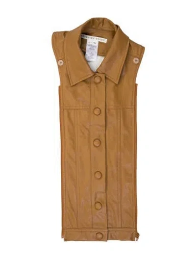 Pre-owned Veronica Beard Vegan Leather Dickey In Brown