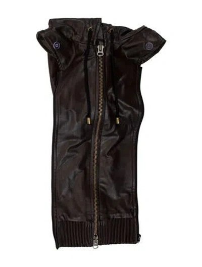 Pre-owned Veronica Beard Vegan Patent Leather Dickey In Brown