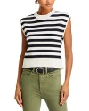 Veronica Beard Vera Striped Cotton Vest In Off White