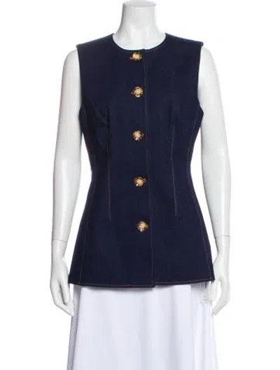 Pre-owned Veronica Beard Vest In Blue