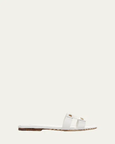 VERONICA BEARD VIA LEATHER FLAT SLIDE SANDALS