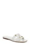 Veronica Beard Via Leather Flat Slide Sandals In Coconut