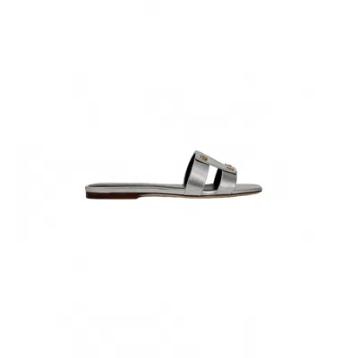 Veronica Beard Via Slide Sandal In Silver