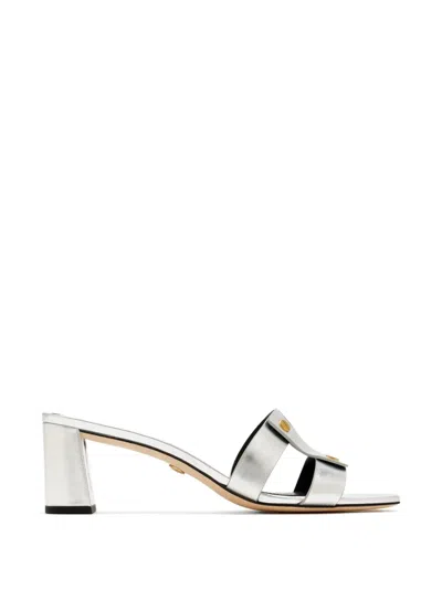 Veronica Beard Via Strap Sandals In Silver