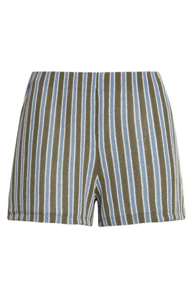 Veronica Beard Vichi Stripe Knit Shorts In Multi