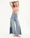 Veronica Beard Vicki Patchwork Wide-leg Jeans In Wanderer Undone In Blue