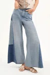 Veronica Beard Vicki Patchwork Wide-leg Jeans In Wanderer Undone In Multi