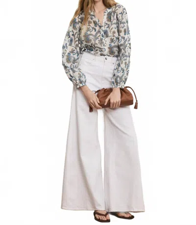 Veronica Beard Vicki Wide Leg Denim Jeans In White