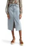Veronica Beard Victoria Denim Skirt In Silverwood Spark In Blue